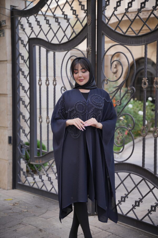 مانتو عبایی مزونی جواهردوزی شده طرح الماس - تصویر 2