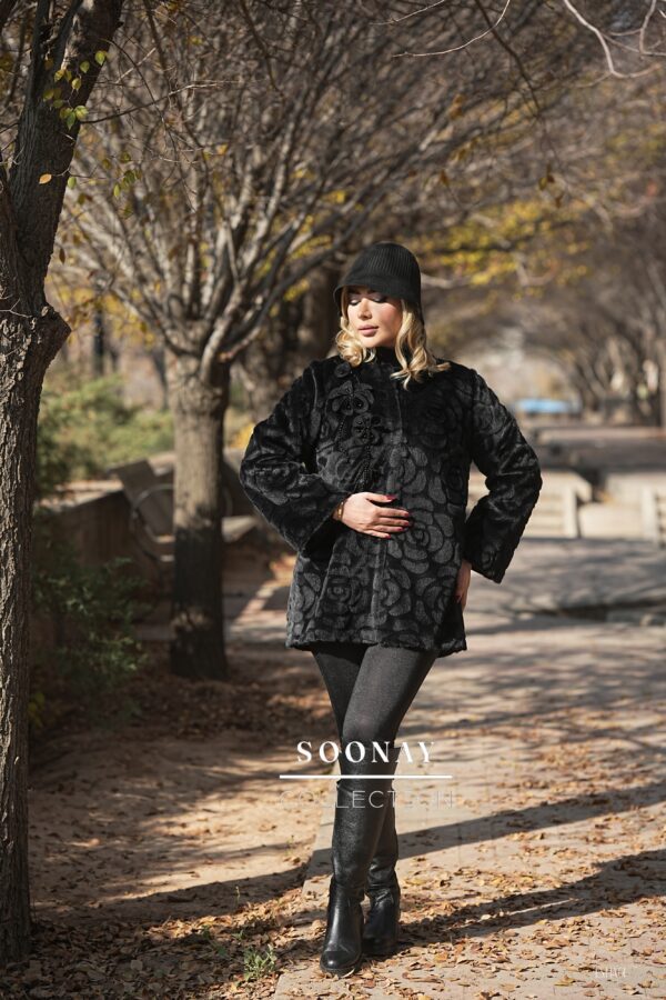 پالتومجلسی کوتاه خز طرح رز - تصویر 3