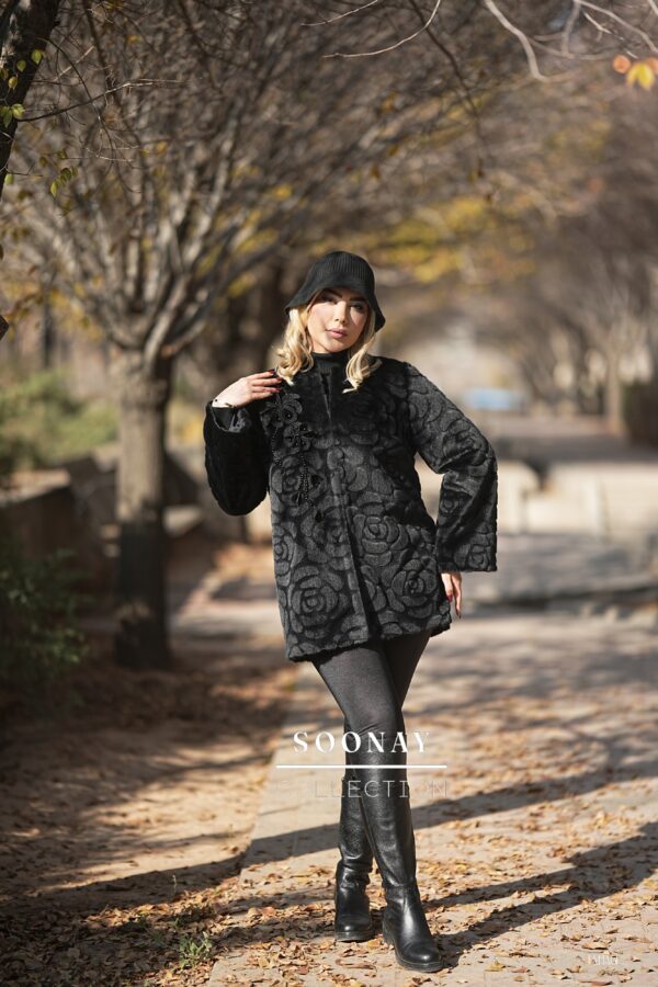 پالتومجلسی کوتاه خز طرح رز - تصویر 4