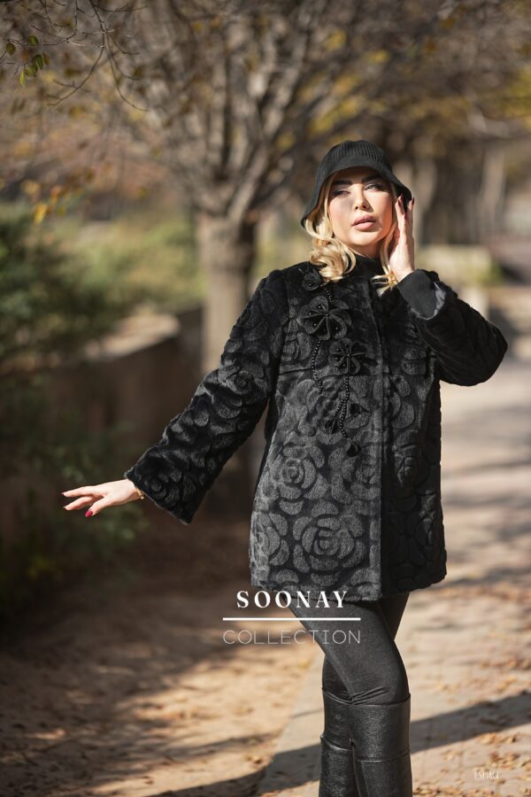 پالتومجلسی کوتاه خز طرح رز - تصویر 5