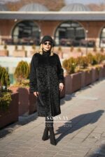 پالتو فوتز خز زنانه بلند طرح رز - تصویر 3