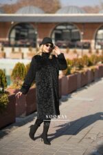 پالتو فوتز خز زنانه بلند طرح رز - تصویر 2