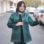 بارانی کوتاه مزونی سبز طرح نیلای