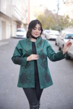 بارانی کوتاه مزونی سبز طرح نیلای