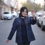 بارانی کوتاه مزونی سرمه ای طرح نیلای