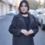 بارانی کوتاه مزونی مشکی طرح نیلای