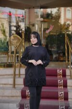 مانتو مجلسی پاییزی بریده دوزی لاکچری - تصویر 2