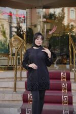 مانتو مجلسی پاییزی بریده دوزی لاکچری - تصویر 3