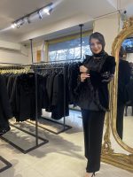 مانتو کتی نقاشی مخمل مزونی طرح پاپیون