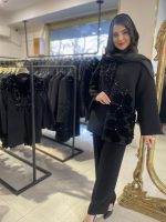 مانتومجلسی جواهردوزی شده مزونی طرح گلبرگ VIP سونای
