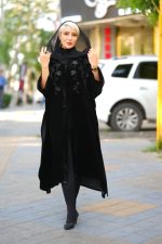 مانتو عبایی مشکی لاکچری سونای طرح SERA