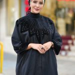 مانتو مجلسی فری سایز مشکی مزونی جدید
