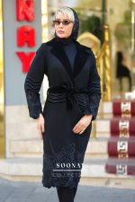مانتومجلسی مشکی بلند لاکچری VIP سیمرغ - تصویر 3