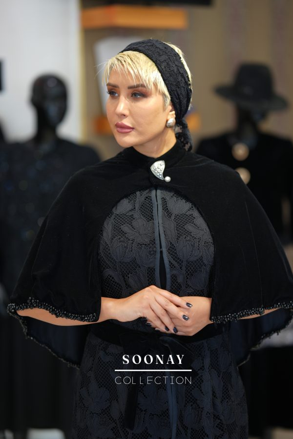 مانتو وست دانتل با شنل محمل جواهردوزی - تصویر 2