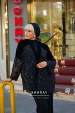 مانتو داتل کتی جواهردوزی شده طرح ALMA - تصویر 2