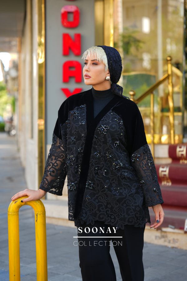 مانتو داتل کتی جواهردوزی شده طرح ALMA - تصویر 3
