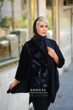 مانتو پانچو مجلسی مشکی کوتاه  ESTRAIIA NEGRA - تصویر 3