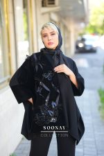 مانتو پانچو مجلسی مشکی کوتاه  ESTRAIIA NEGRA - تصویر 2