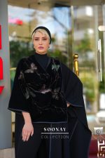 مانتو مجلسی مشکی مدل شالی طرح ISABELA