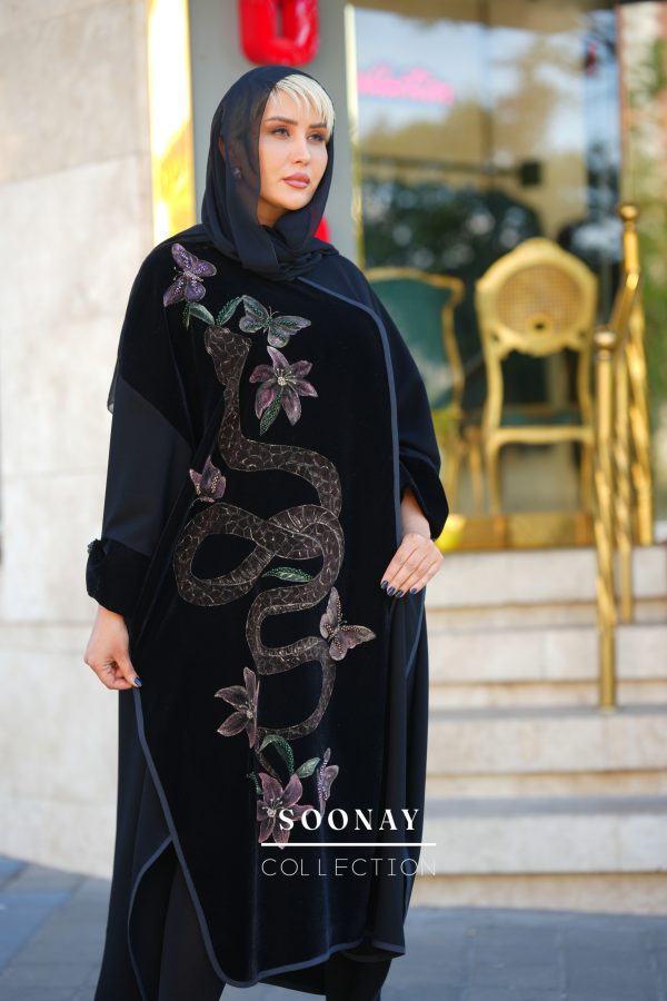 مانتو مجلسی عبایی نقاشی ایتالیایی - تصویر 2