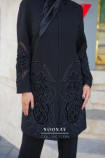 مانتو مجلسی مشکی طرح REINA NEGRA - تصویر 3