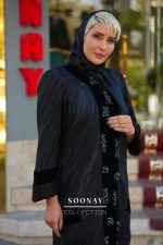 مانتومجلسی مشکی بلند طرح BRISA