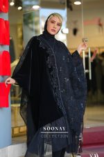 مانتو  عبایی مجلسی مشکی طرح  LUMINOSA