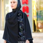 مانتو مجلسی مشکی شالی طرح MISTERIOSA
