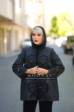 مانتو مجلسی ژاکارد بریده دوزی SELANA - تصویر 4